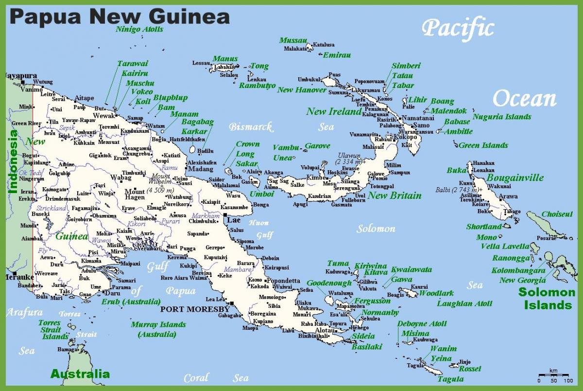 papua naujoji gvinėja žemėlapyje