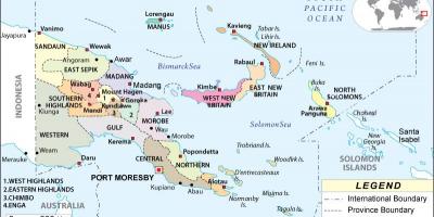 Žemėlapis papua naujoji gvinėja provincijose