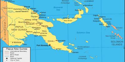 Žemėlapis papua naujojoje gvinėjoje ir aplinkinėse šalyse